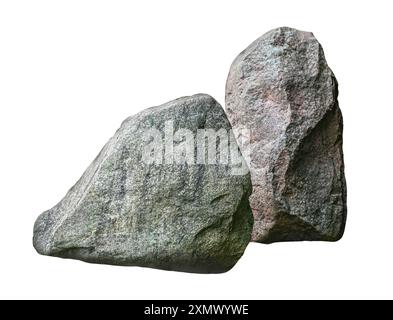 Large single rock or  stone on a white background with clipping path Stock Photo