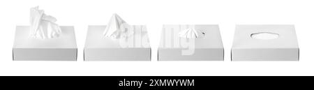 Set of Napkin box isolated on a white background Stock Photo