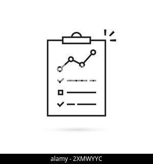 thin line economic performance report Stock Vector