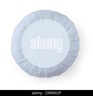 Pleated rounded hotel soap isolated on white background Stock Photo