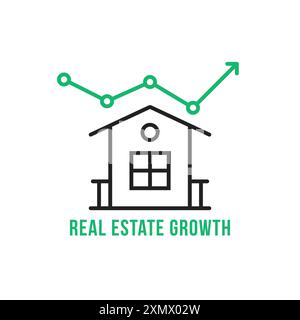 green linear real estate growth simple icon Stock Vector