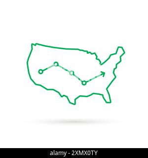 usa map like increase population or economy Stock Vector