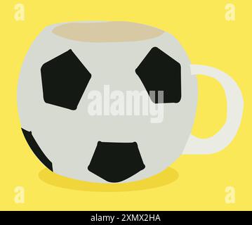 Vector illustration of football shape mug ceramic cup in football shape Stock Vector