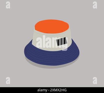 Vector illustration of colorful straw hat for sun protection Stock Vector
