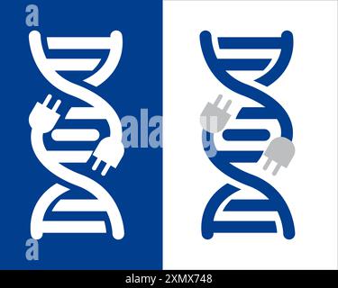 dna recharge logo designs for medical service and laboratory Stock Vector