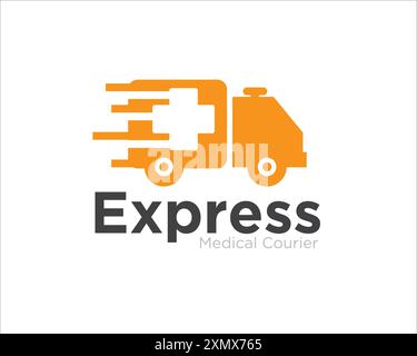 fast drug delivery service car logo Stock Vector