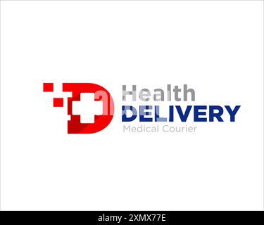 LETTER D and medical goods delivery services logo designs Stock Vector