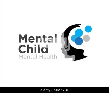 mental child health logo designs for medical consultation logo Stock Vector