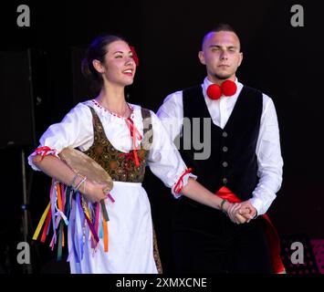 Istanbul, Turkey June 06 2024: Sicilian folk dance group dancing in their traditional costumes at the cultural festival in Istanbul Stock Photo