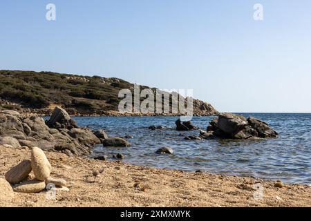 Rocky Shoreline on Sardinian Coast Stock Photo