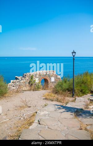 Clear close up landscape photography on an old wall in Sozopol, Bulgaria Stock Photo