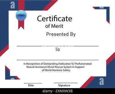 Vector illustration of certificate template. Stock Vector