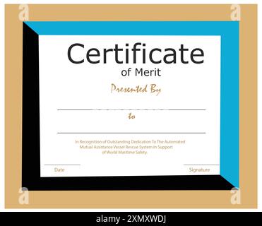 Vector illustration of custom certificate template. Stock Vector
