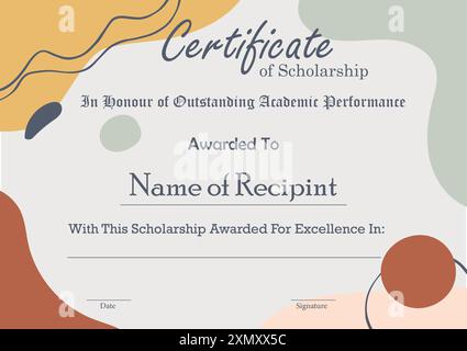 Vector illustration of certificate of appreciation template or diploma template with modern design, easy to edit font , text and color changes. Stock Vector