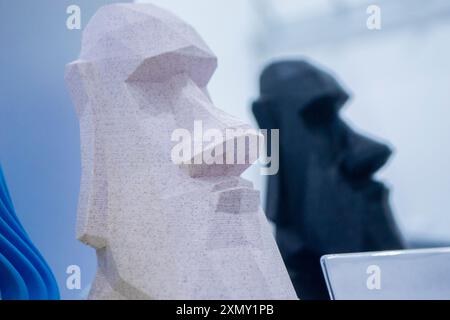 Art Object printed on 3D printer. Model prototype of art object printed on 3D printer from molten plastic. FDM 3D printing technology. New modern additive technologies Stock Photo