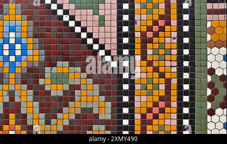 Ancient hydraulic tiles on church floor (detail) in Rio de Janeiro, Brazil Stock Photo