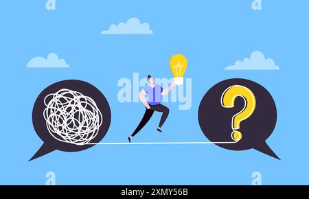 Understanding problem solution simplify challenge. Stock Vector