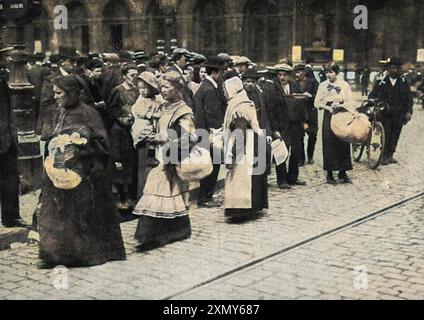 Belgian refugees in Brussels Stock Photo