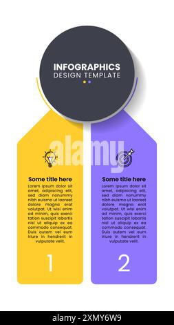 Infographic template with icons and 2 options or steps. Can be used for workflow layout, diagram, banner, webdesign. Vector illustration Stock Vector