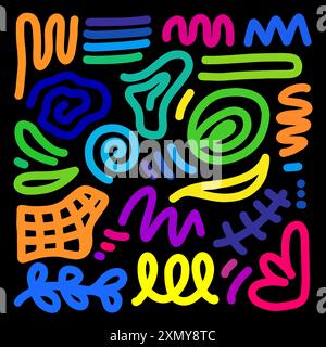 Decorative abstract with doodles of shapes. Abstract modern contemporary trendy vector illustration for design concept. Stock Vector