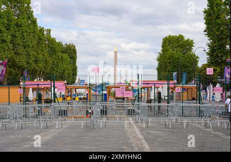 Spectator entrance of the temporary stadiums built on the Place de la ...