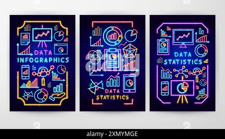 Statistics Flyer Concepts Stock Vector