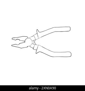 Vector hand drawn doodle sketch outline pliers isolated on white background Stock Vector