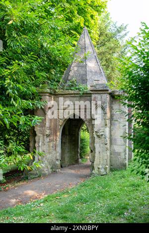 Stone folly in public park garden Stock Photo