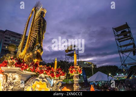 Dia de la Virgen de Guadalupe (Our Lady of Guadalupe) festival and parade in Guatemala City. Stock Photo