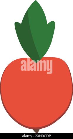 Vector flat illustration of a red radish. Stock Vector