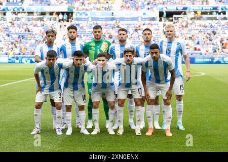 Lyon, France. 30th July, 2024. Lyon, France, July 30th 2024: Team photo of Argentina before the Olympic Games Paris 2024 Men Group B football match between Ukraine and Argentina at Stade de Lyon in Lyon, France. (Ane Frosaker/SPP) Credit: SPP Sport Press Photo. /Alamy Live News Stock Photo