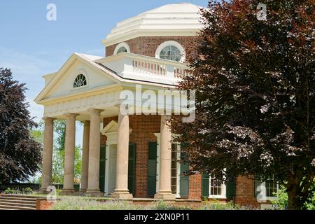 Monticello. The house that Thomas Jefferson built in Virginia for himself and his family. Stock Photo