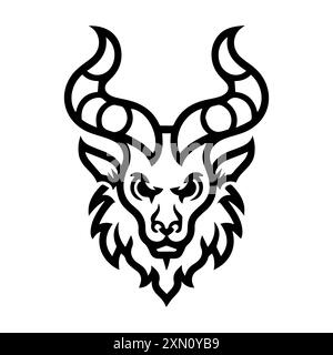 Satyr icon or modern line symbol. Vector line art and icon design with bold outline. Black and white Pixel Perfect minimalistic symbol isolated white Stock Vector