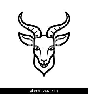 Faun icon or modern line symbol. Vector line art and icon design with bold outline. Black and white Pixel Perfect minimalistic symbol isolated white b Stock Vector