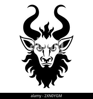 Satyr icon or modern line symbol. Vector line art and icon design with bold outline. Black and white Pixel Perfect minimalistic symbol isolated white Stock Vector