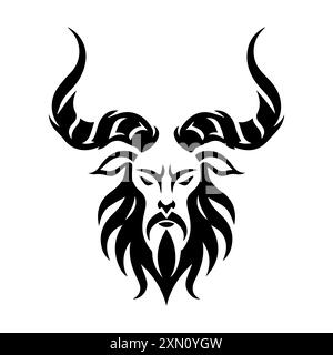 Satyr icon or modern line symbol. Vector line art and icon design with bold outline. Black and white Pixel Perfect minimalistic symbol isolated white Stock Vector