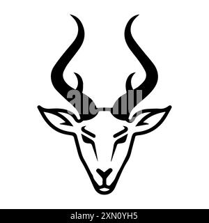Faun icon or modern line symbol. Vector line art and icon design with bold outline. Black and white Pixel Perfect minimalistic symbol isolated white b Stock Vector