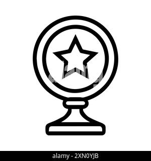 Achievement icon or modern line symbol. Vector line art and icon design with bold outline. Black and white Pixel Perfect minimalistic symbol isolated Stock Vector