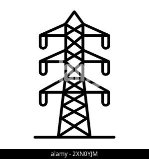 Energy icon or modern line symbol. Vector line art and icon design with bold outline. Black and white Pixel Perfect minimalistic symbol isolated white Stock Vector
