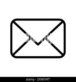 Email icon or modern line symbol. Vector line art and icon design with bold outline. Black and white Pixel Perfect minimalistic symbol isolated white Stock Vector