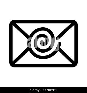 Email icon or modern line symbol. Vector line art and icon design with bold outline. Black and white Pixel Perfect minimalistic symbol isolated white Stock Vector