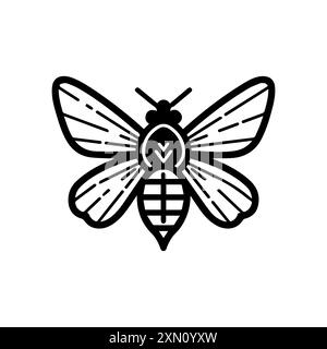 Fireflies icon or modern line symbol. Vector line art and icon design with bold outline. Black and white Pixel Perfect minimalistic symbol isolated wh Stock Vector