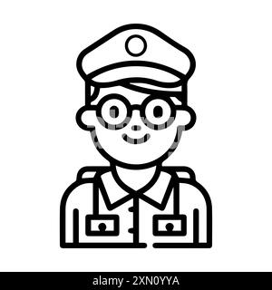 Postman icon or modern line symbol. Vector line art and icon design with bold outline. Black and white Pixel Perfect minimalistic symbol isolated whit Stock Vector