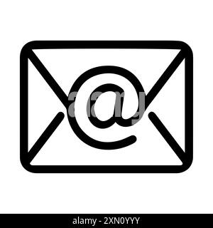 Email icon or modern line symbol. Vector line art and icon design with bold outline. Black and white Pixel Perfect minimalistic symbol isolated white Stock Vector
