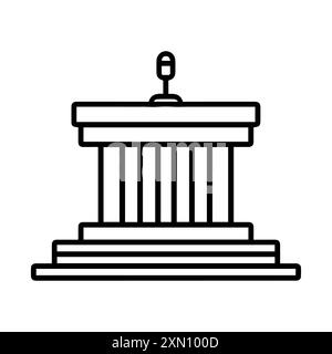 Podium icon or modern line symbol. Vector line art and icon design with bold outline. Black and white Pixel Perfect minimalistic symbol isolated white Stock Vector