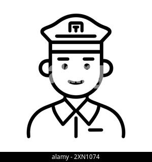 Postman icon or modern line symbol. Vector line art and icon design with bold outline. Black and white Pixel Perfect minimalistic symbol isolated whit Stock Vector