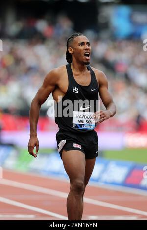 Alex HAYDOCK-WILSON (Great Britain), celebrating second place and a season best in the Men's National 400m Final at the 2024, IAAF Diamond League, London Stadium, Queen Elizabeth Olympic Park, Stratford, London, UK. Stock Photo