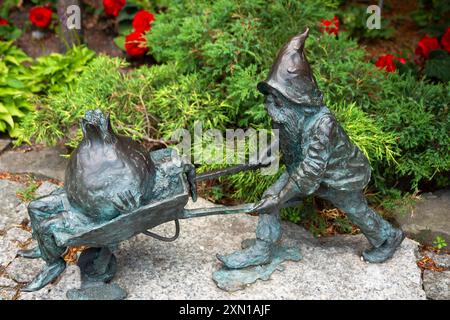 Gnomes on the gnome trail in Wroclaw in Poland in Europe Stock Photo