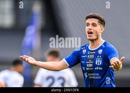 240730 Patrick Da Silva of Klaksvik reacts during the UEFA Champions League  football match between Klaksvik and Malmö FF on July 30, 2024 in Klaksvík.  Photo: Mathilda Ahlberg/BILDBYRÅN/kod MA/MA0693 fotboll football soccer