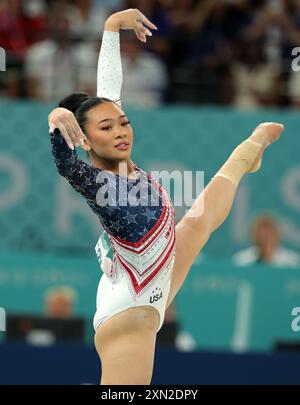 PARIS, FRANCE - JULY 30: Sunisa Lee of United States during floor